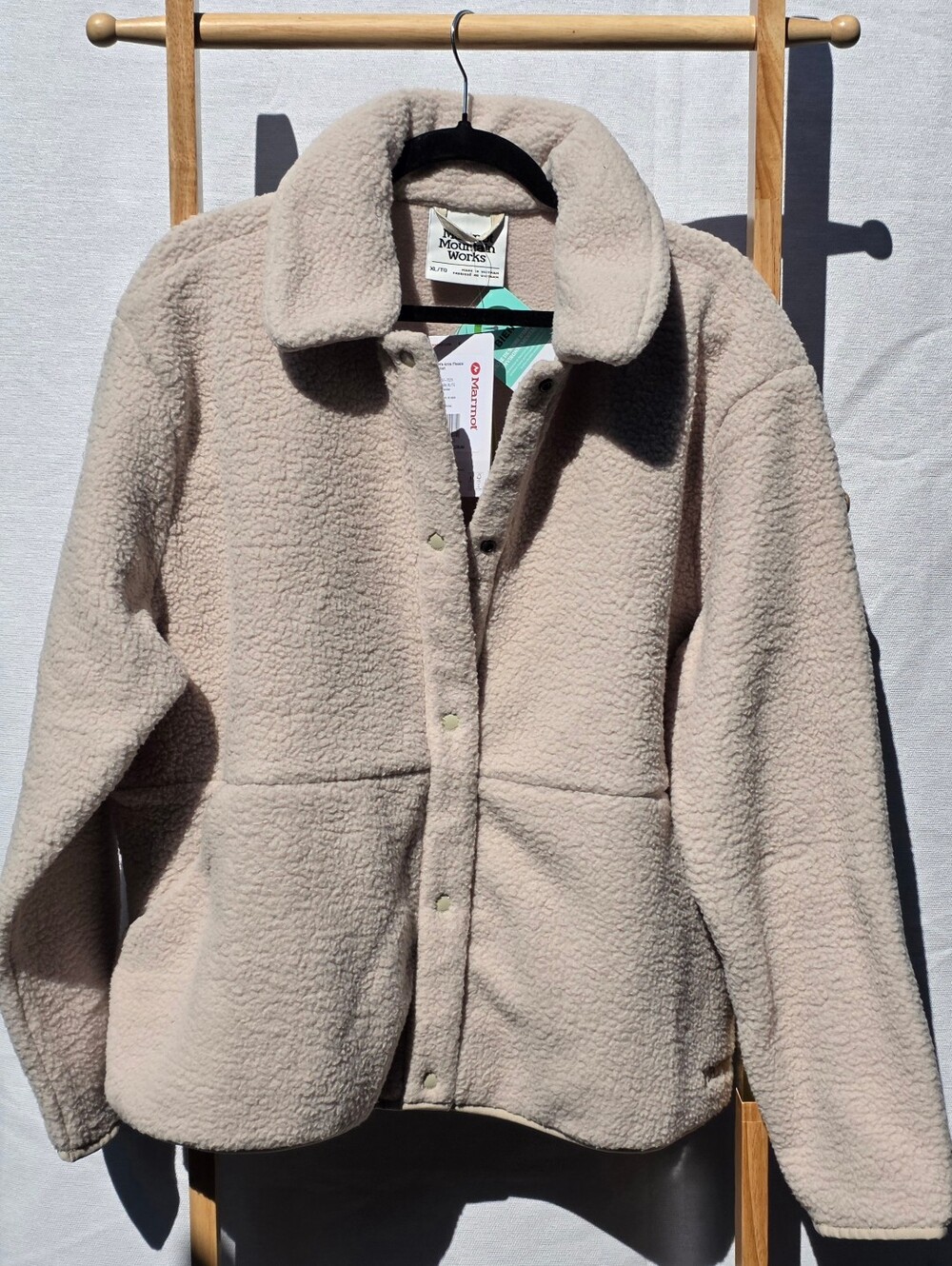Marmot Women's Aros Sherpa Fleece Jacket XL Sandbar Heavyweight Outdoor NWT